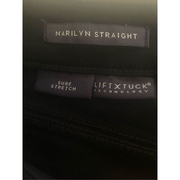 NYDJ Women's Marilyn Straight Black Denim Jean Sz 12 - Picture 7 of 10